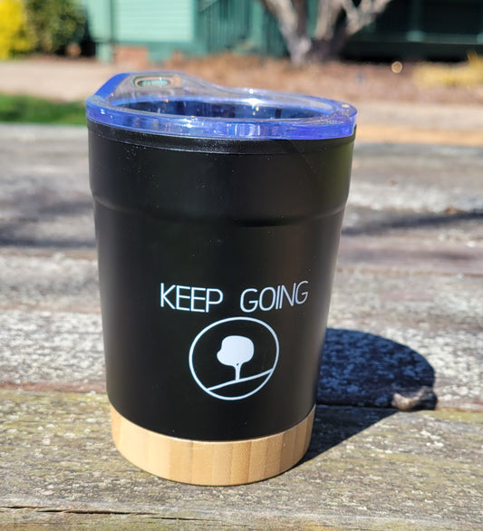 Keep Going Tumbler 12oz - Black with White Text