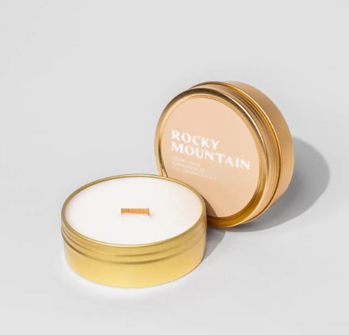 Rocky Mountain National Park Travel Tin Candle