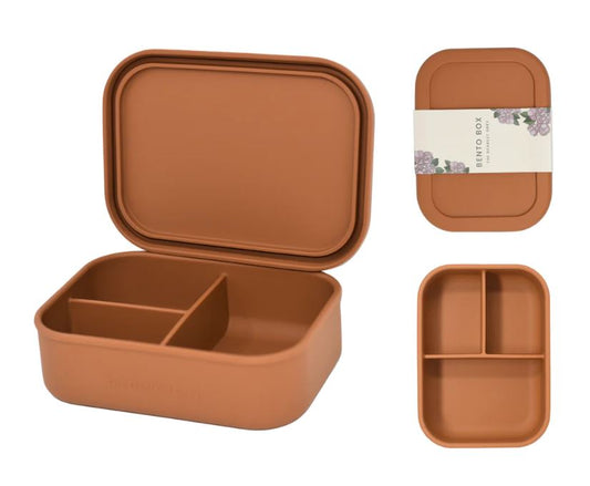 Divided Silicone Bento Lunch Box | Terra Cotta