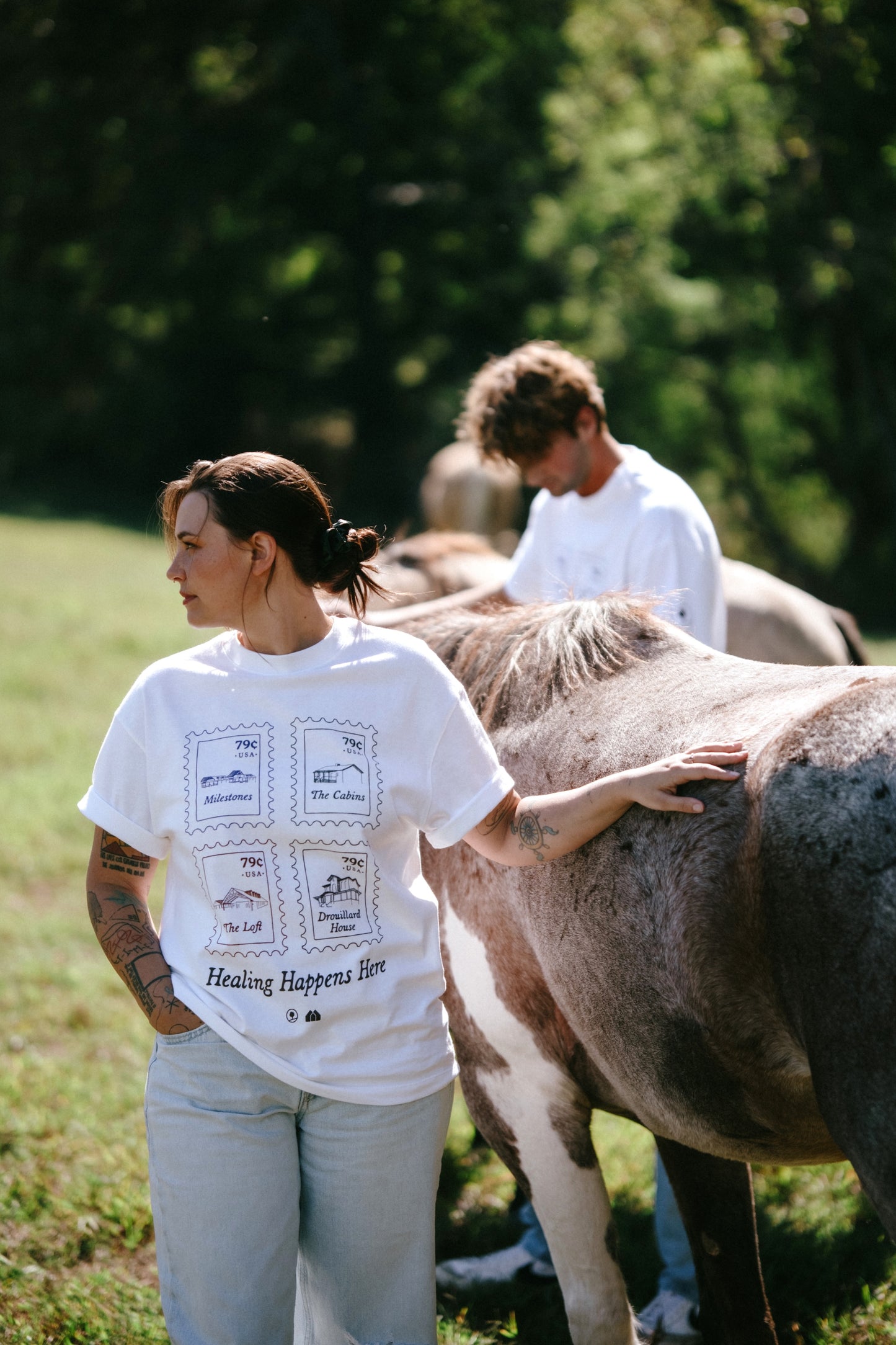 Healing Happens Here Stamps Beefy Retro Tee