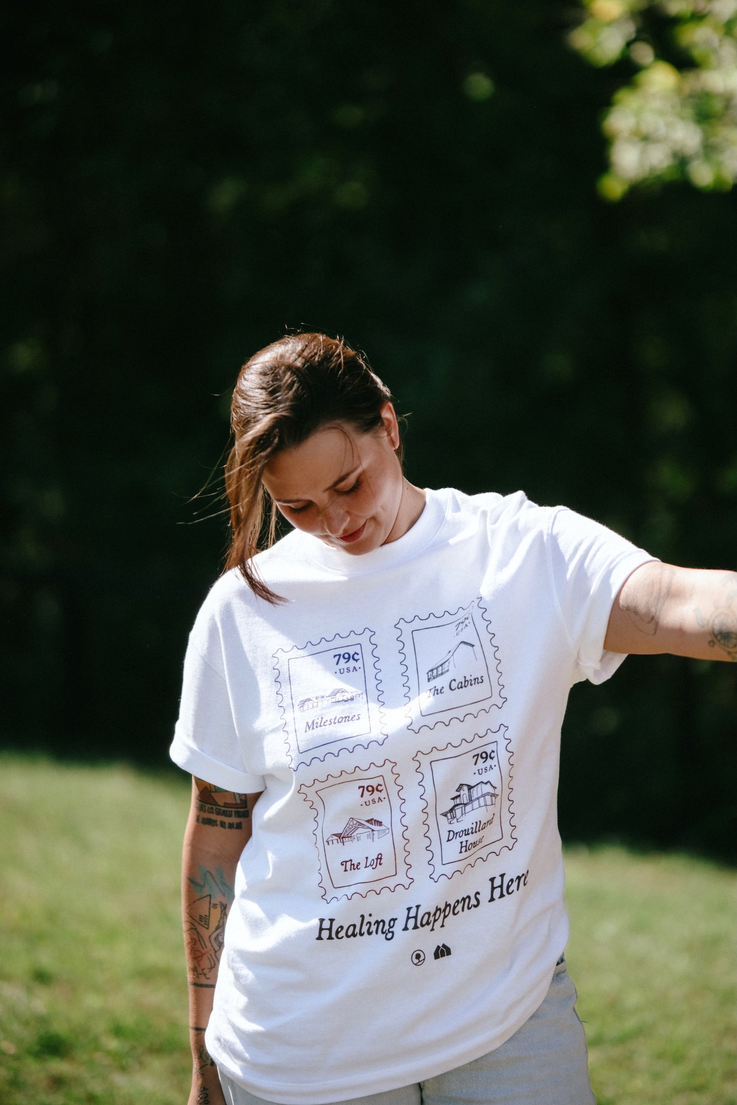 Healing Happens Here Stamps Beefy Retro Tee