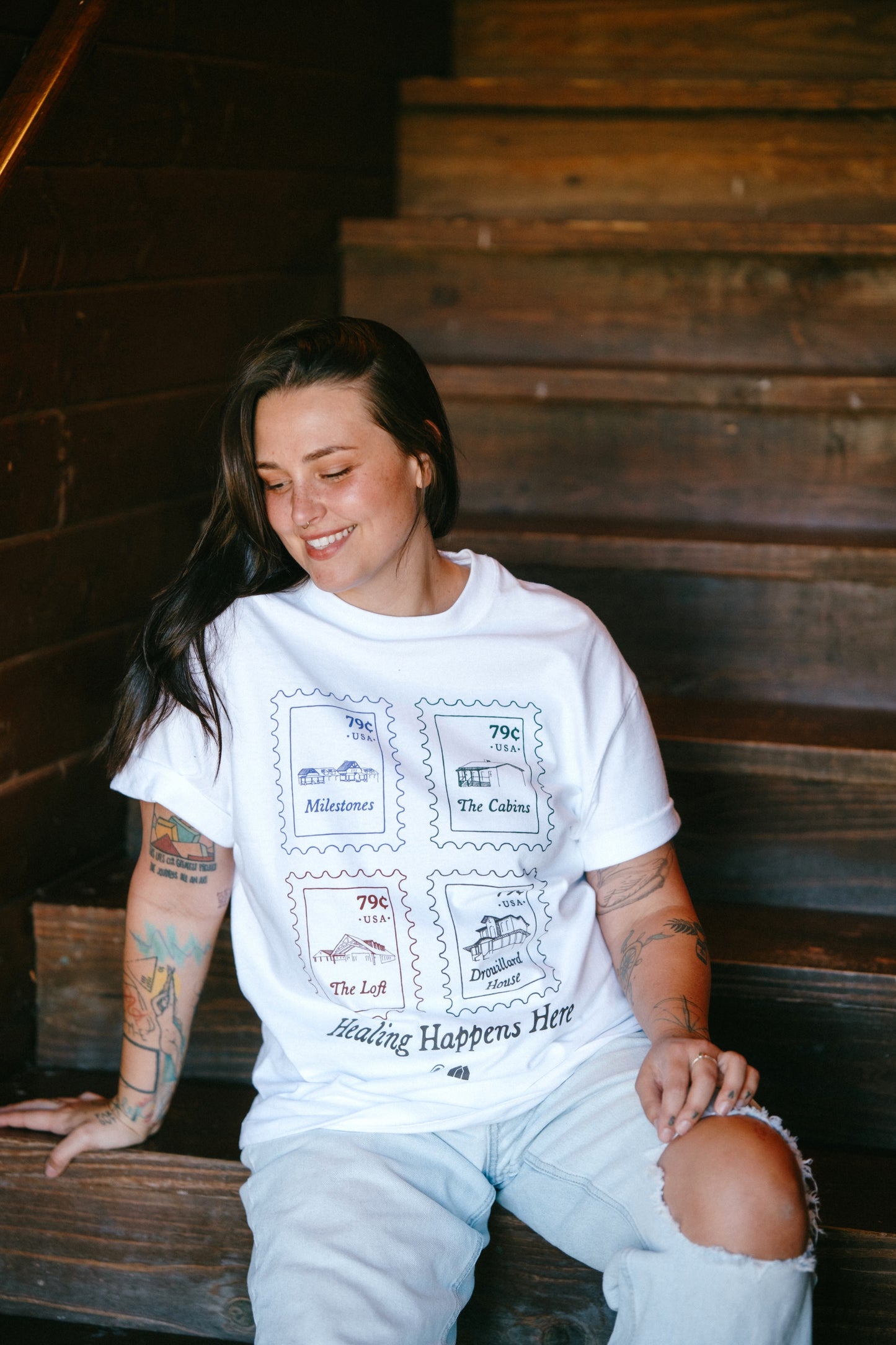 Healing Happens Here Stamps Beefy Retro Tee