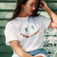 Feelings Are Friends Heavyweight Tee - White with Multi-Color Text