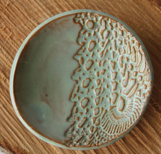 Hand-Pressed Ring Dish - Moss Green