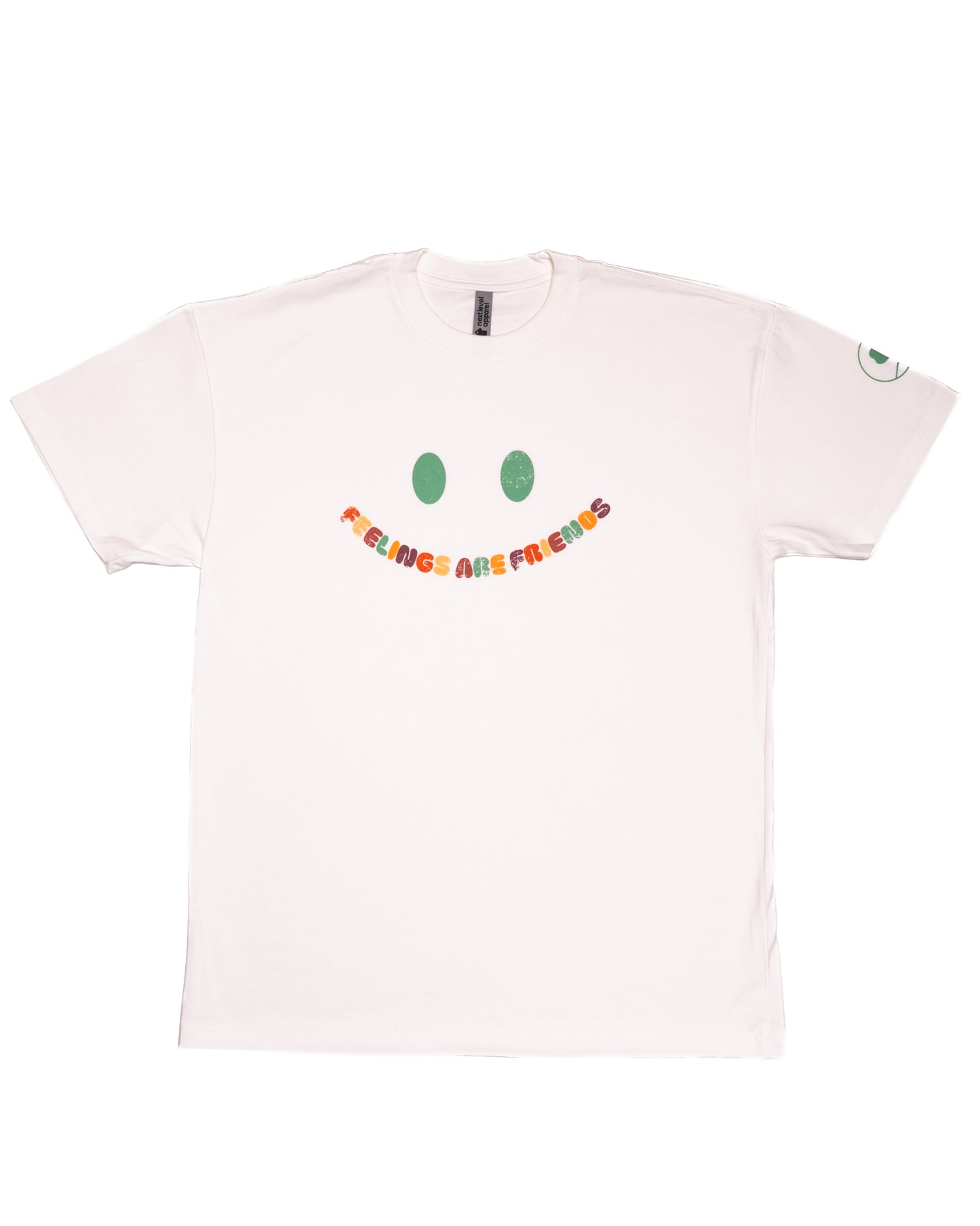 Feelings Are Friends Heavyweight Tee - White with Multi-Color Text