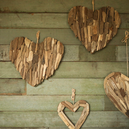 Folk Craft Wood Heart Art