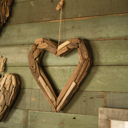 Folk Craft Wood Heart Art