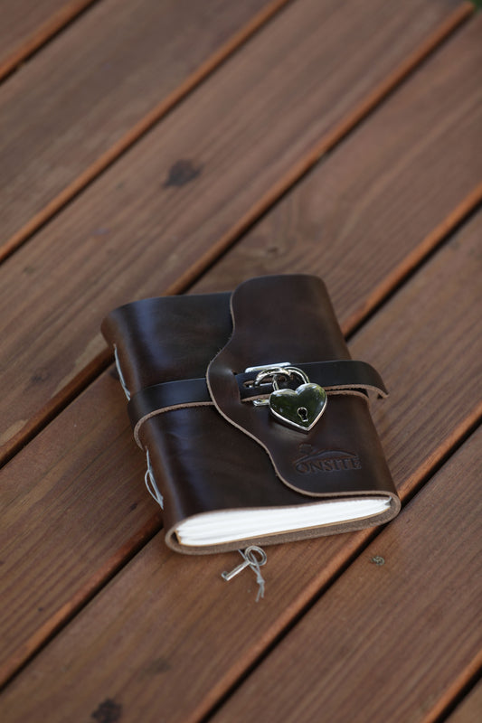 Onsite Locking Heart Handcrafted Leather Journal